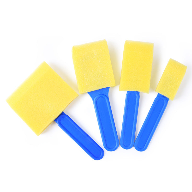 8Pcs (2 Stes) Variety Pack Foam Sponge Plastic Handle Paint Brush Set - Lightweight, Durable and Great for Acrylics, Stains, Varnishes, Crafts, Art