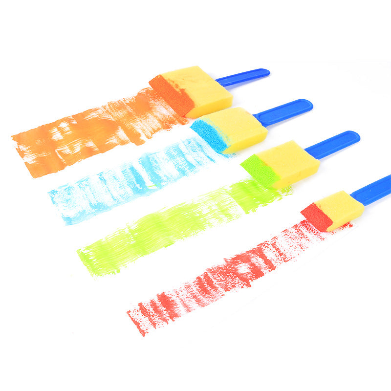 8Pcs (2 Stes) Variety Pack Foam Sponge Plastic Handle Paint Brush Set - Lightweight, Durable and Great for Acrylics, Stains, Varnishes, Crafts, Art