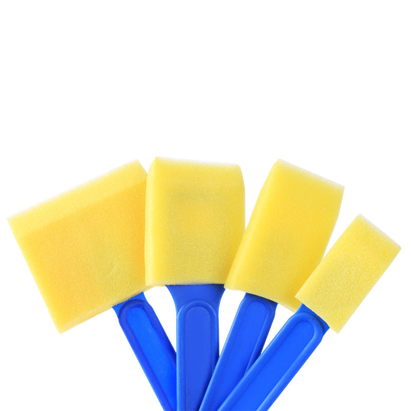 8Pcs (2 Stes) Variety Pack Foam Sponge Plastic Handle Paint Brush Set - Lightweight, Durable and Great for Acrylics, Stains, Varnishes, Crafts, Art