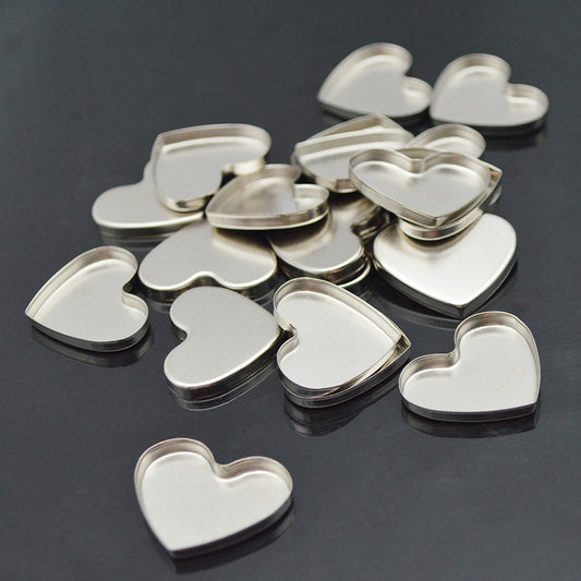 29MM*23.8MM*3.2MM Heart-shaped 200Pcs, Empty Metal Tin Palette Pans for Watercolours or Cosmetics, Empty Eyeshadow Pans, Empty Makeup Palette, Makeup Palette Pans