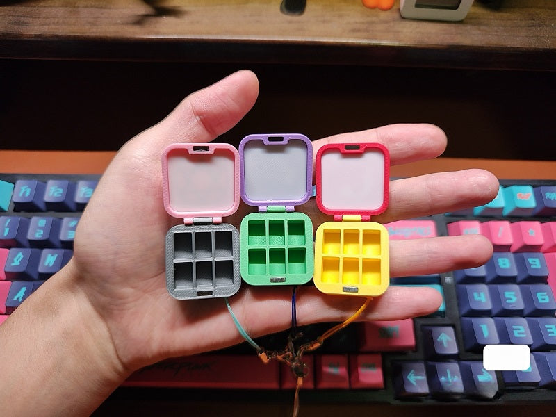 Ultra-Mini 3D-Printed Paint Palette, 6 Wells Each 0.5ML, Watercolor Palette – Pocket-Sized, Magnetic, and Travel-Friendly