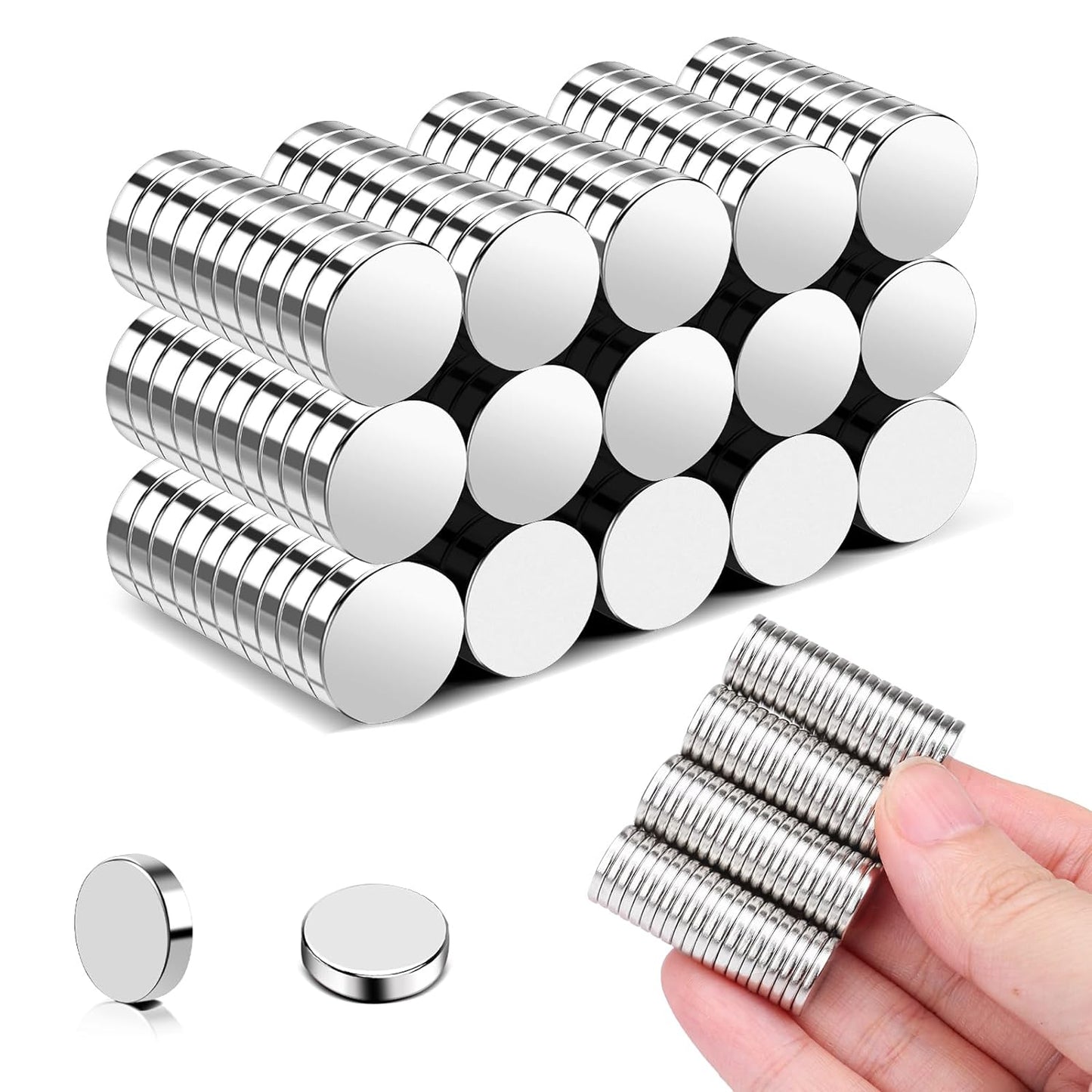 FCLUB Small Magnets 1000Pcs 10*1mm Neodymium Magnets, Tiny Strong Small Round Magnets Circle Rare Earth Magnets for Refrigerator, Office, Whiteboard, Crafts, DIY, Button Magnets