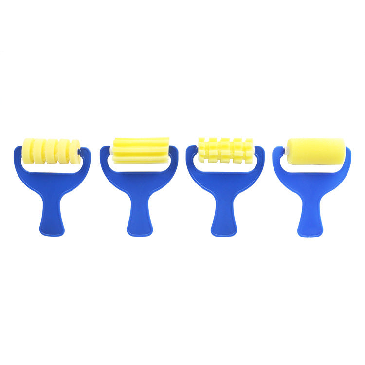 Drawing Sponge Roller Brush Kids Paint Graffiti DIY Tool Sponge Brush,12 Pieces (3 Sets)