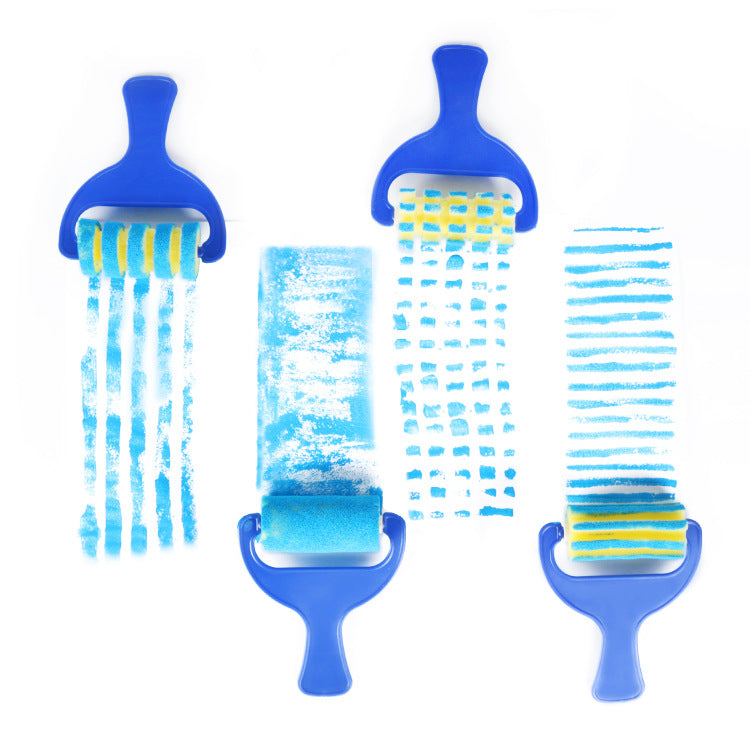 Drawing Sponge Roller Brush Kids Paint Graffiti DIY Tool Sponge Brush,12 Pieces (3 Sets)