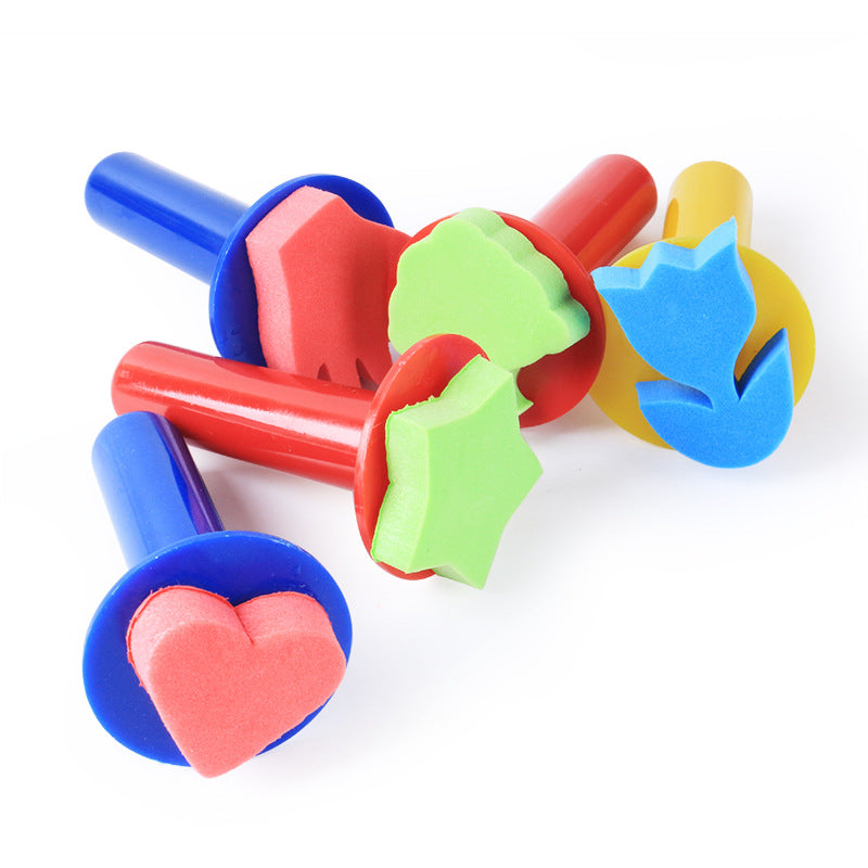 Childrens Toys 5pcs EVA Sponge Painting Stamper Foam Sponge Brush Painting Tools for Painting Drawing Crafts and DIY Kids Toys