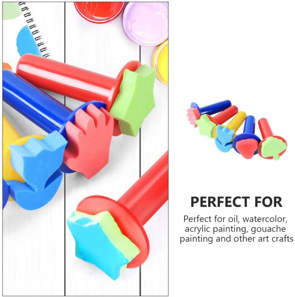 Childrens Toys 5pcs EVA Sponge Painting Stamper Foam Sponge Brush Painting Tools for Painting Drawing Crafts and DIY Kids Toys